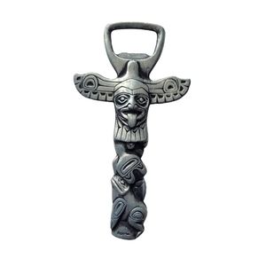 Native American style pewter totem bottle opener